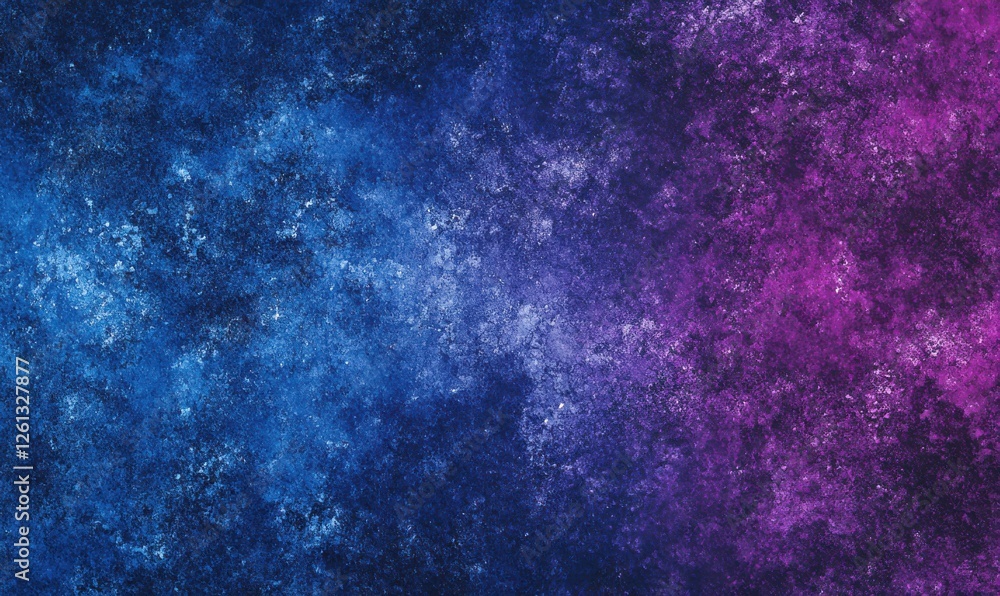 Poster an abstract design with a gritty grainy gradient noise texture on a background of pure blue and purp