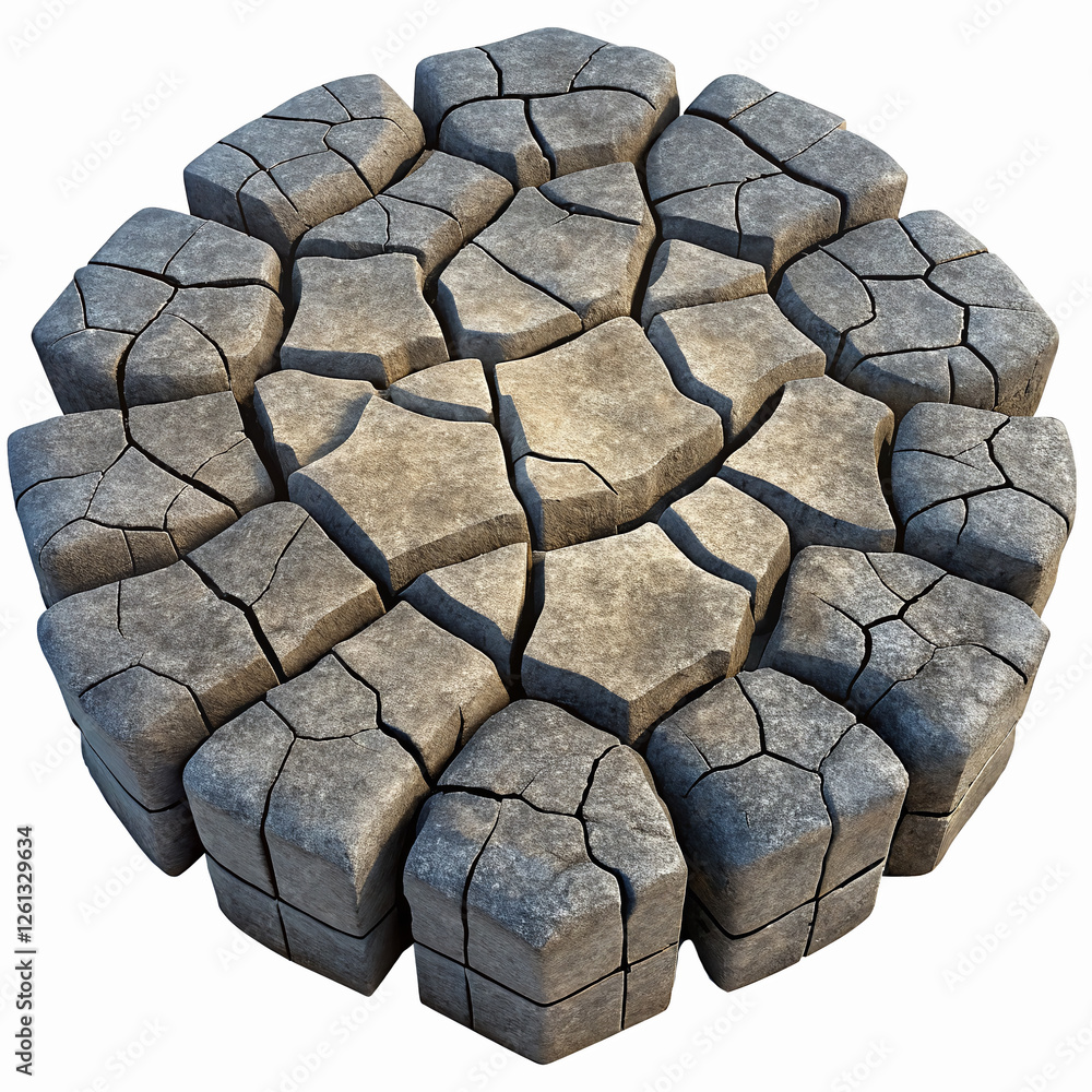 Aufkleber abstract cracked earth texture pattern of gray stone blocks for nature and design concepts