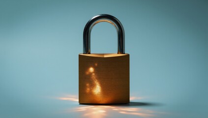 Naklejka premium Glowing metal padlock design concept for increased security