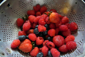 Fruit, strawberry, blue berry, raspberry, 