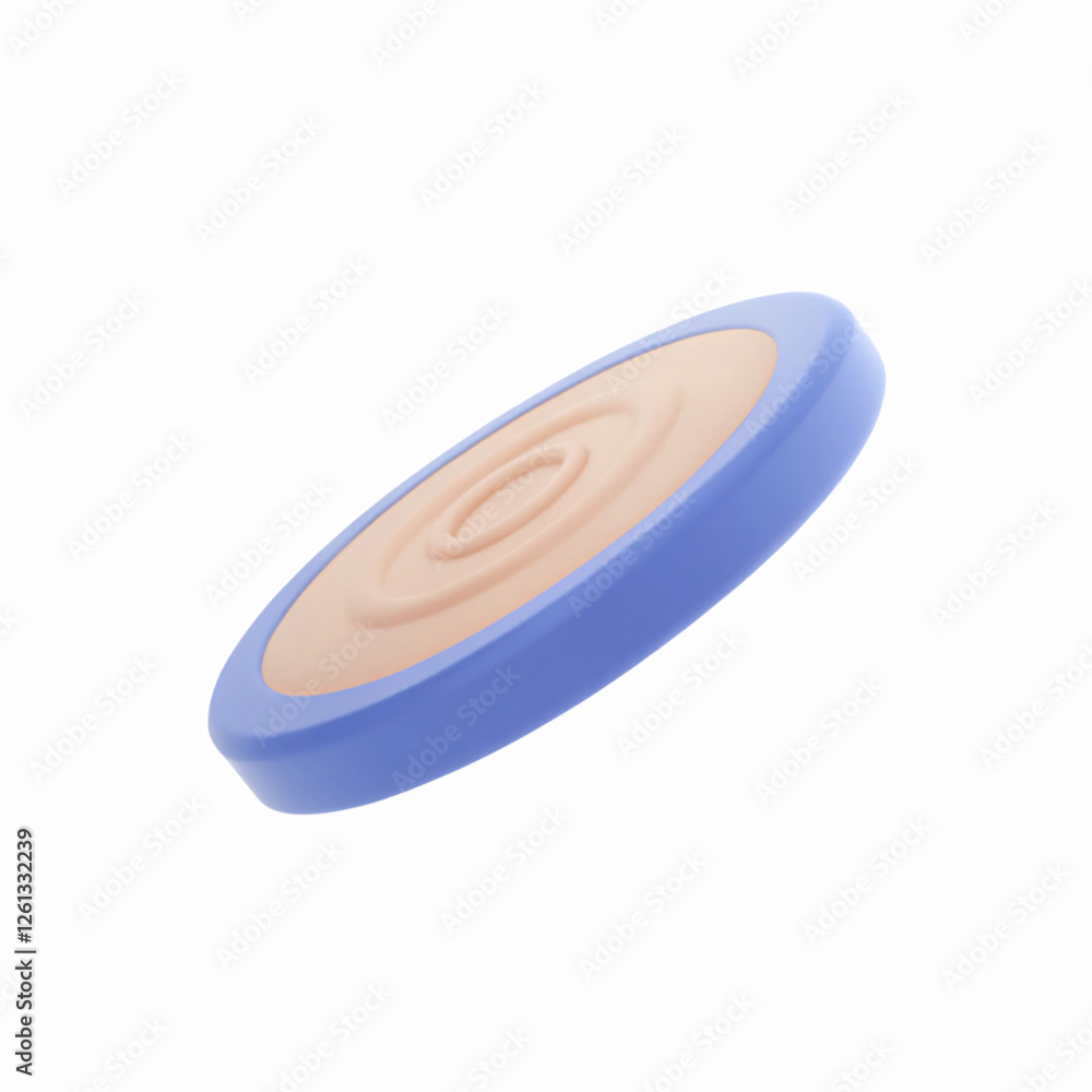 Aufkleber minimalist beige and blue circular object with geometric pattern for creative design applications