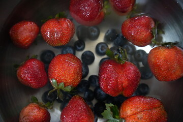 Fruit, strawberry, blue berry, raspberry, 