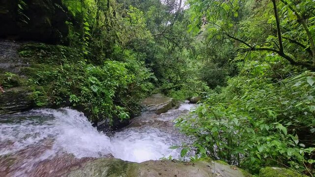 waterfall mountain green rock 2