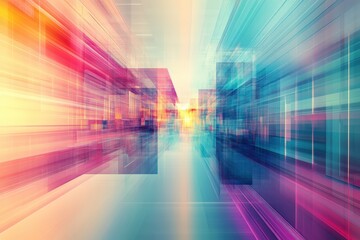 Abstract technology background with glowing lines creating futuristic perspective