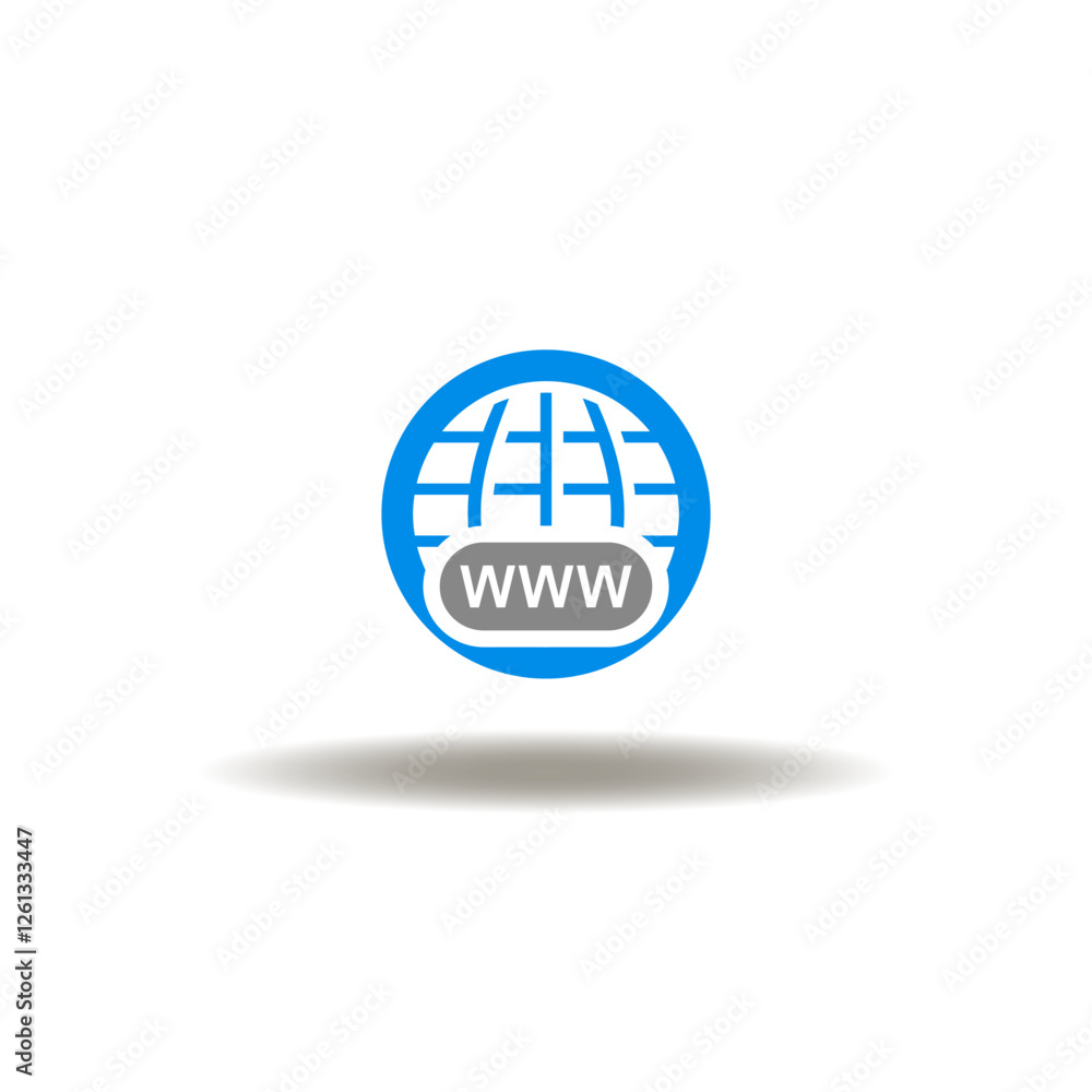 Poster vector illustration of earth globe and www. icon of secure internet. pictogram of https web technolo