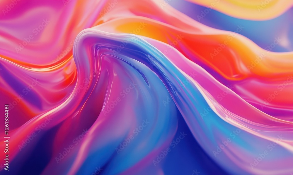 Poster abstract rainbow swirl of glowing colors blending seamlessly in a dynamic and vibrant design.