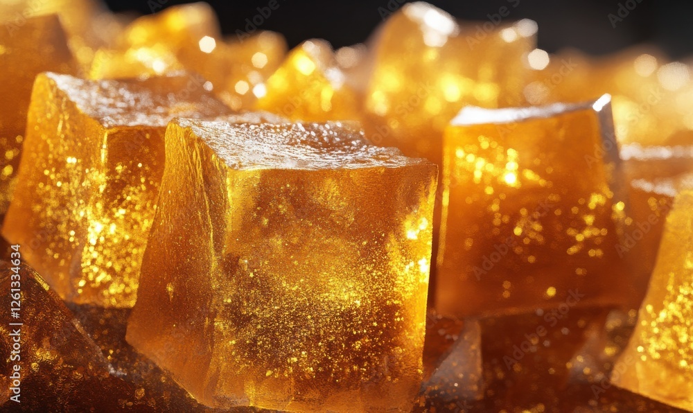 Poster abstract sugar formations glowing under gradient lighting, creating an artistic depiction of texture