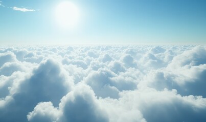 Fluffy white clouds scattered across a clear blue sky create a serene and peaceful atmosphere reminiscent of dreams