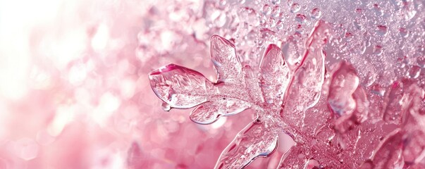 A frosted glass pattern with a pink background, creating a soft, dreamy ambiance