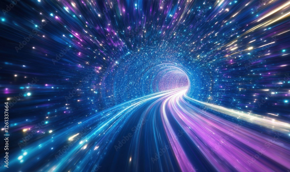 Poster light trails in tunnel