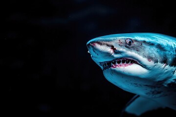 Majestic Great White Shark Underwater Close-up: A Powerful Predator of the Deep Ocean