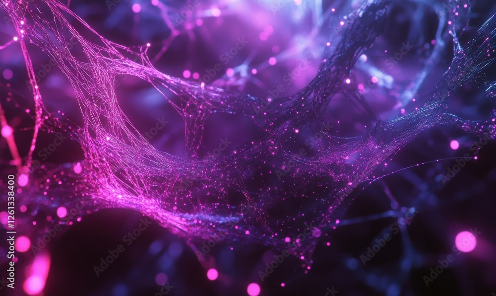 Poster intricate web of glowing data points in a futuristic network environment, symbolizing seamless globa