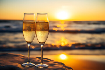 Golden Toast Sunset Over the Ocean