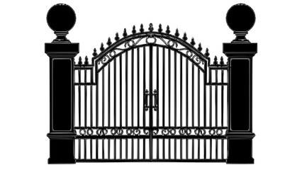 2D Vector Gate Layout: Stylish Entrance Design Concept