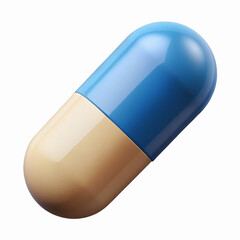 Blue And Beige Capsule Pill Closeup Medication Healthcare Pharmacy Transparent Background