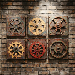 Rustic Gear Wall Decor  Vintage Industrial Metal Cogwheels