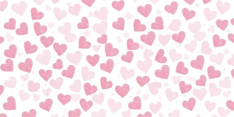 Pink Hearts Scattered Pattern Background Design