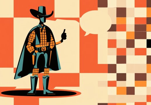 Customizable greeting card with a happy cowboy design