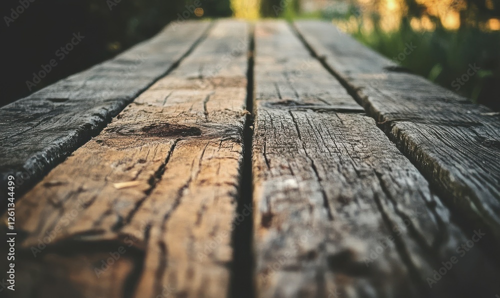 Aufkleber rustic wooden plank background with a weathered texture, styled with minimal elements to emphasize i