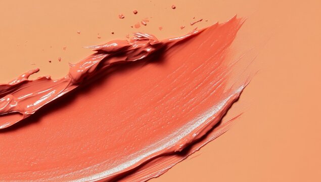 Peachy Lipstick Swatch on Peach Background