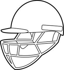 Cricket helmets outline vector