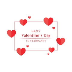 valentine card with hearts