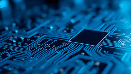 A close-up of electronic components on a circuit board