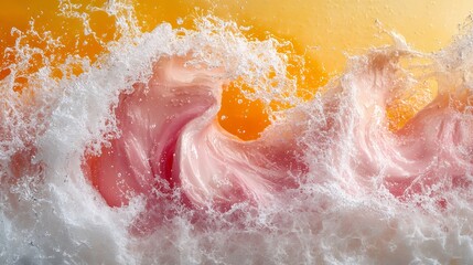 Fototapeta premium Waves Crashing With Vibrant Colors at Sunset Creating a Beautiful Natural Spectacle Along the Shoreline