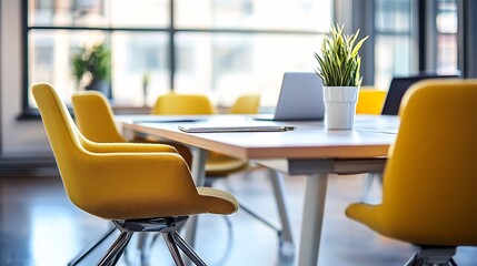 Vibrant co working space where professionals exchange business insights sleek contemporary office setting concept of networking and collaboration