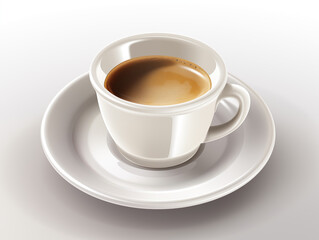 Naklejka premium A close-up of a freshly brewed espresso, with smooth crema visible on top and fine details of the coffee’s rich texture, captured in soft lighting to showcase its richness.