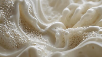 Fototapeta premium Creamy foam action kitchen food texture indoor close-up culinary experience