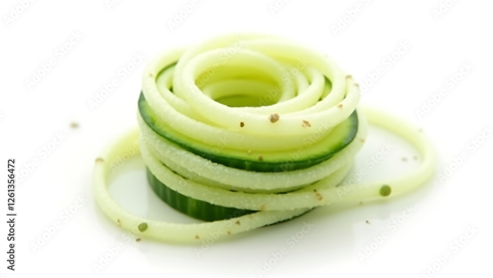 Aufkleber creative cucumber spirals layered in a circular shape on a simple surface