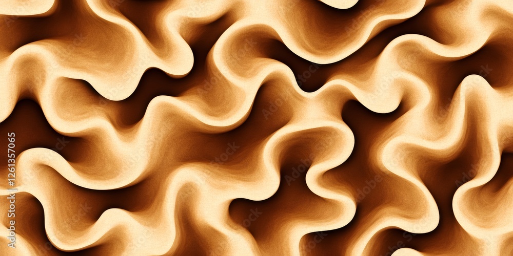 Poster golden fabric waving and creating an elegant pattern, perfect for backgrounds and textures