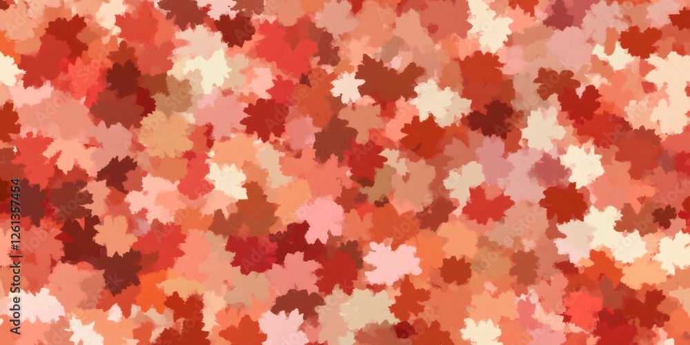Poster seamless autumn leaves pattern creating a fall themed background
