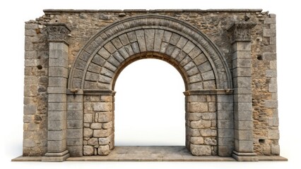 Ancient Stone Archway Portal at Historic Ruins showcasing Vintage Architecture and Weathered Texture