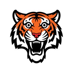 Fototapeta premium Roaring Tiger Head Mascot Illustration