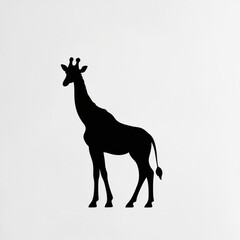 Fototapeta premium Tall Giraffe Silhouette Standing Gracefully in Side View