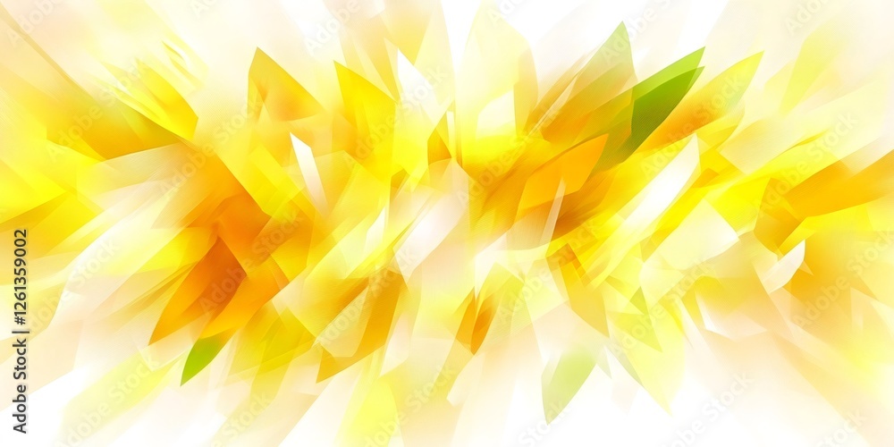 Poster abstract yellow crystals exploding creating a bright and energetic background, perfect for websites,