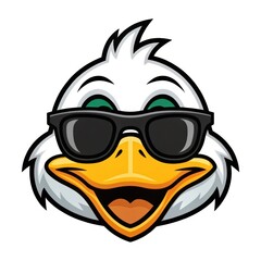 Cartoon Duck Mascot with Sunglasses in Fun and Playful Style