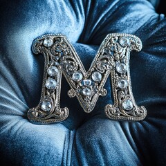 Obraz premium Decorative Letter M with Sparkling Decoration
