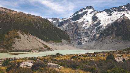Mount cook national park new zealand scenic views river peaks stunning beautiful 