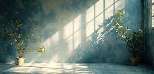 A shadow overlay effect on transparent background, showcasing natural light and shadows in a room with soft sunlight streaming through a window