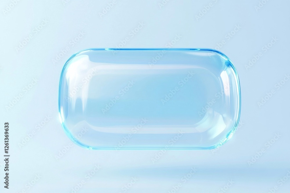 Poster transparent object render showcases clean design and modern aesthetics in minimalistic composition