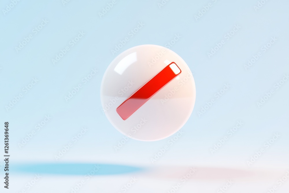 Aufkleber 3d red prohibition sign within a spherical white background in an abstract style