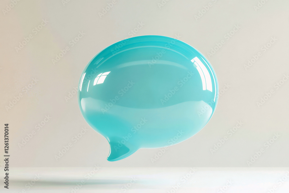 Poster modern design of a translucent blue speech bubble symbolizing communication in digital media spaces
