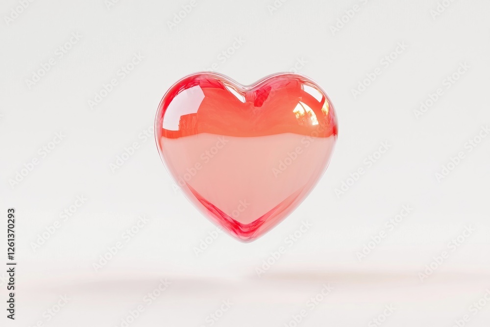 Aufkleber floating heart-shaped object in vibrant red color against a simple white background