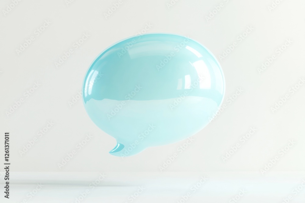 Poster blue speech bubble rendering designed for digital communication