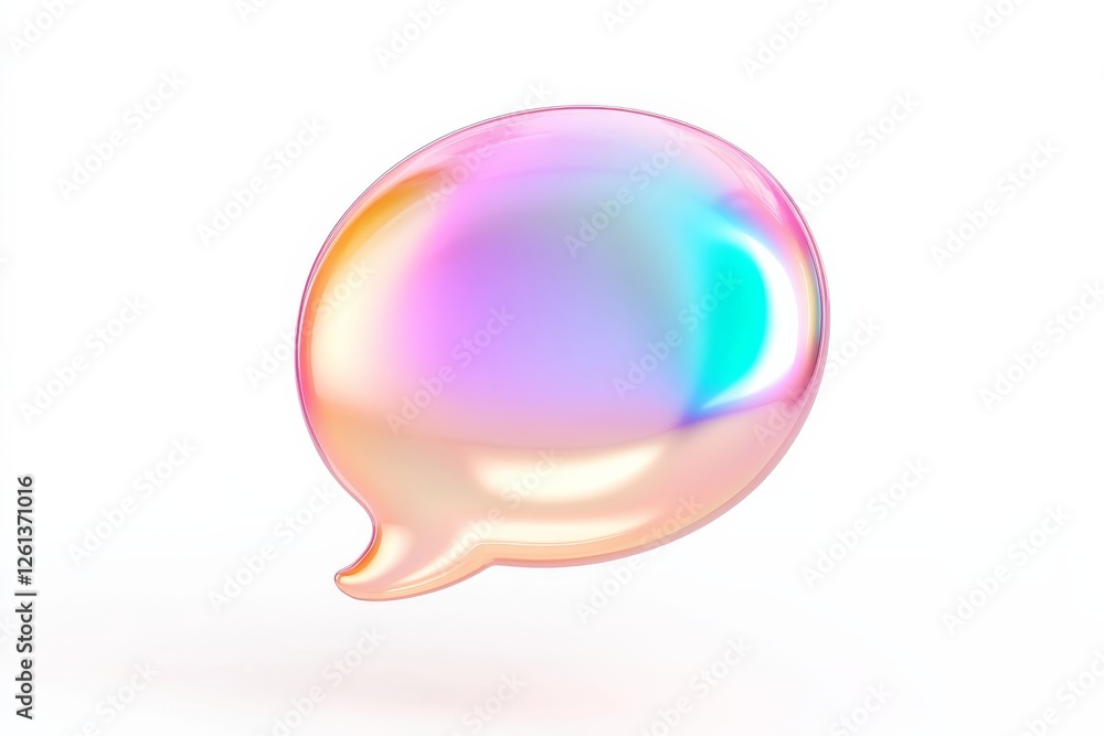 Poster colorful speech bubble render showcasing modern design and digital communication in a minimalist sty