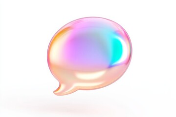 Colorful speech bubble render showcasing modern design and digital communication in a minimalist style