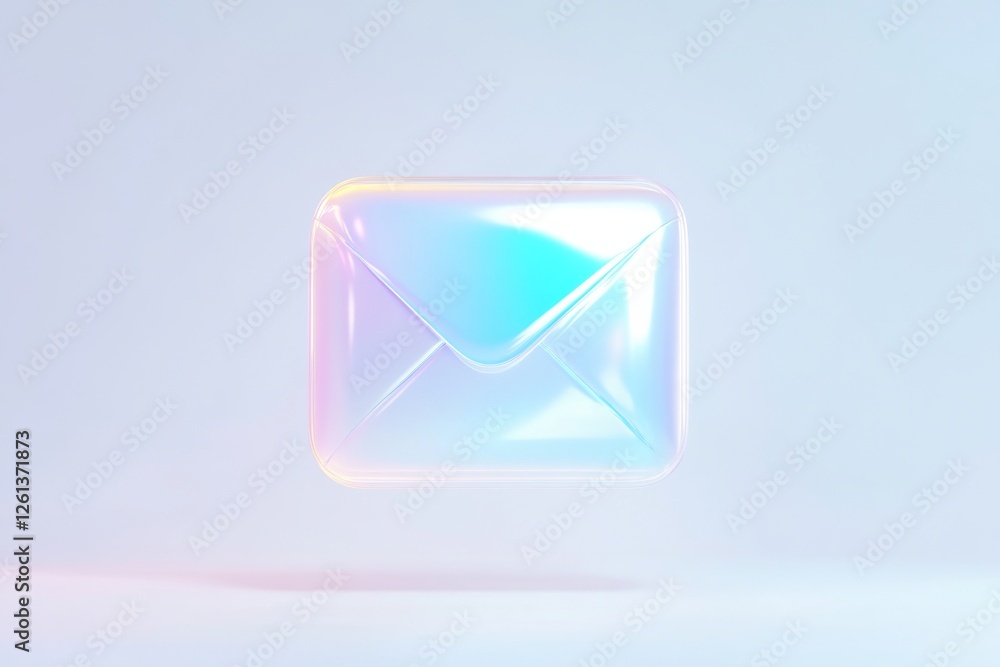 Poster modern digital envelope representing communication technology in a minimalistic setting